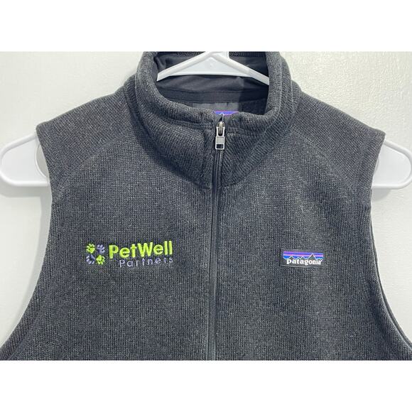 Patagonia Better Sweater Vest Womens Small Black Work Wear Logo - Picture 2 of 6